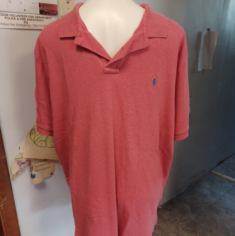 Men's short sleeved polo raph lauren shirt size 2XL Coral comfort cotton pony